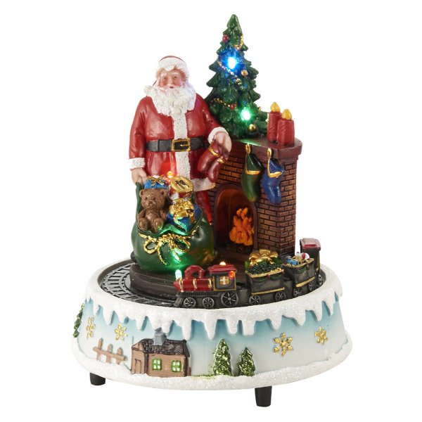 Χριστουγεννιάτικο Διακοσμητικό Δεντράκι με Άγιος Βασίλη και LED (20,5cm)